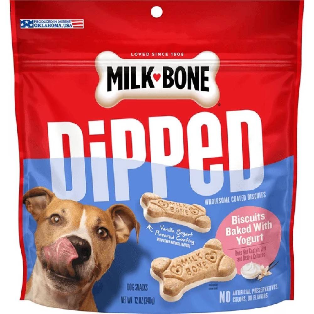 Milk Bone Dipped Dog Biscuits Baked With Vanilla Yogurt 12 oz