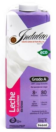 Indulac Leche Sin Lactosa Sin Grasa 32 oz