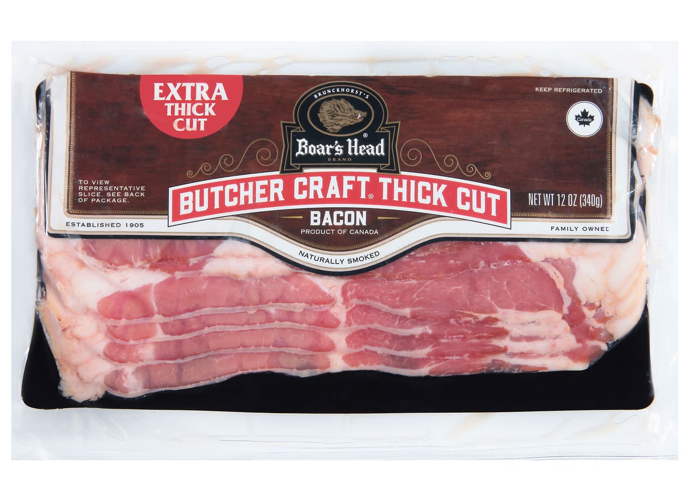 Boar's Head Butcher Craft Thick Cut Bacon 12 oz