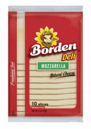 Borden Deli Mozzarella Natural Cheese Slices 6 oz