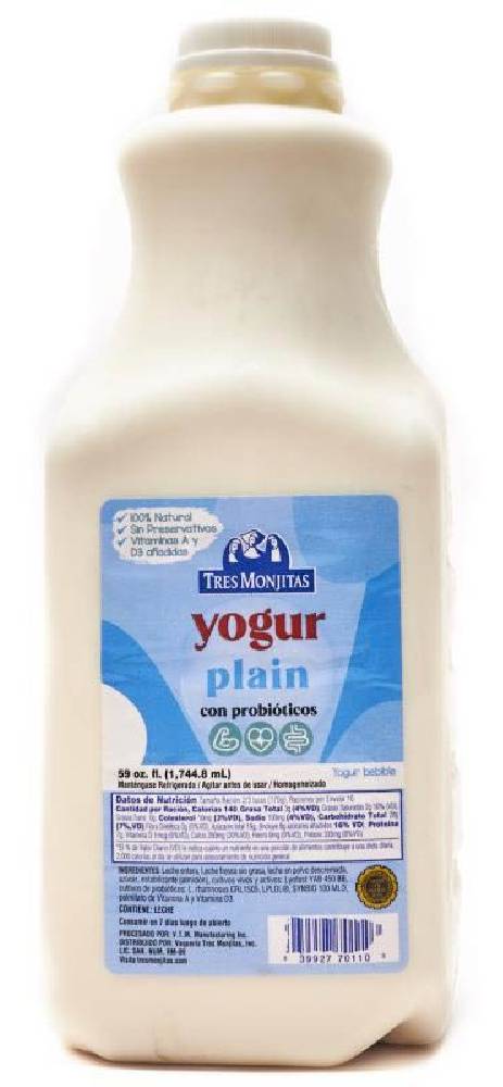 Tres Monjitas Yogurt Plain 59 oz
