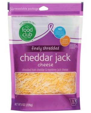 Food Club Finely Shredded Cheddar Jack Cheese 8 oz