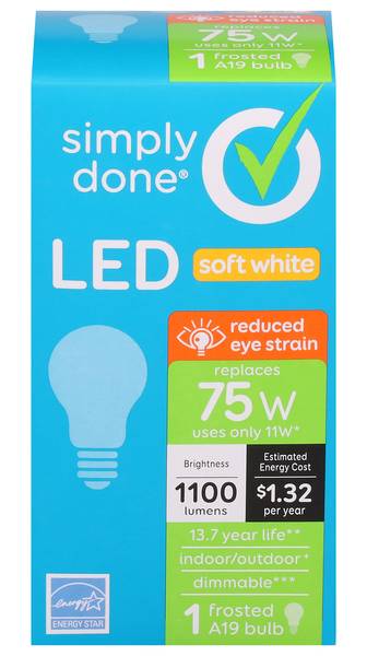 Simply Done LED Soft White Bulb 75W 1 ct