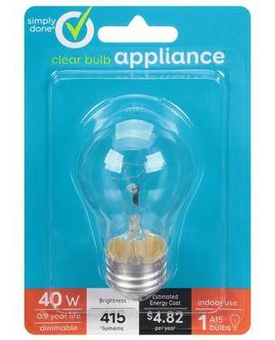 Simply Done Clear Appliance Bulb 40W 1 ct