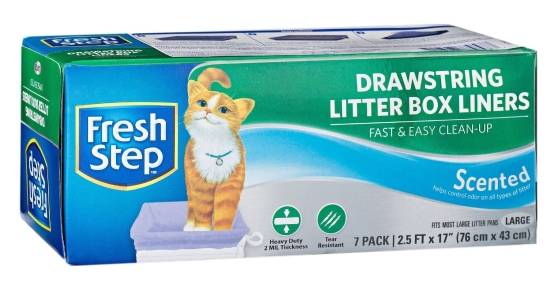 Fresh Step Drawstring Litter Box Liners Large Scented 7 ct