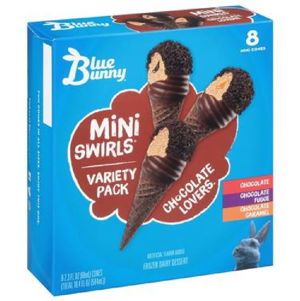 Blue Bunny Mini Swirls Chocolate lovers 8 ct