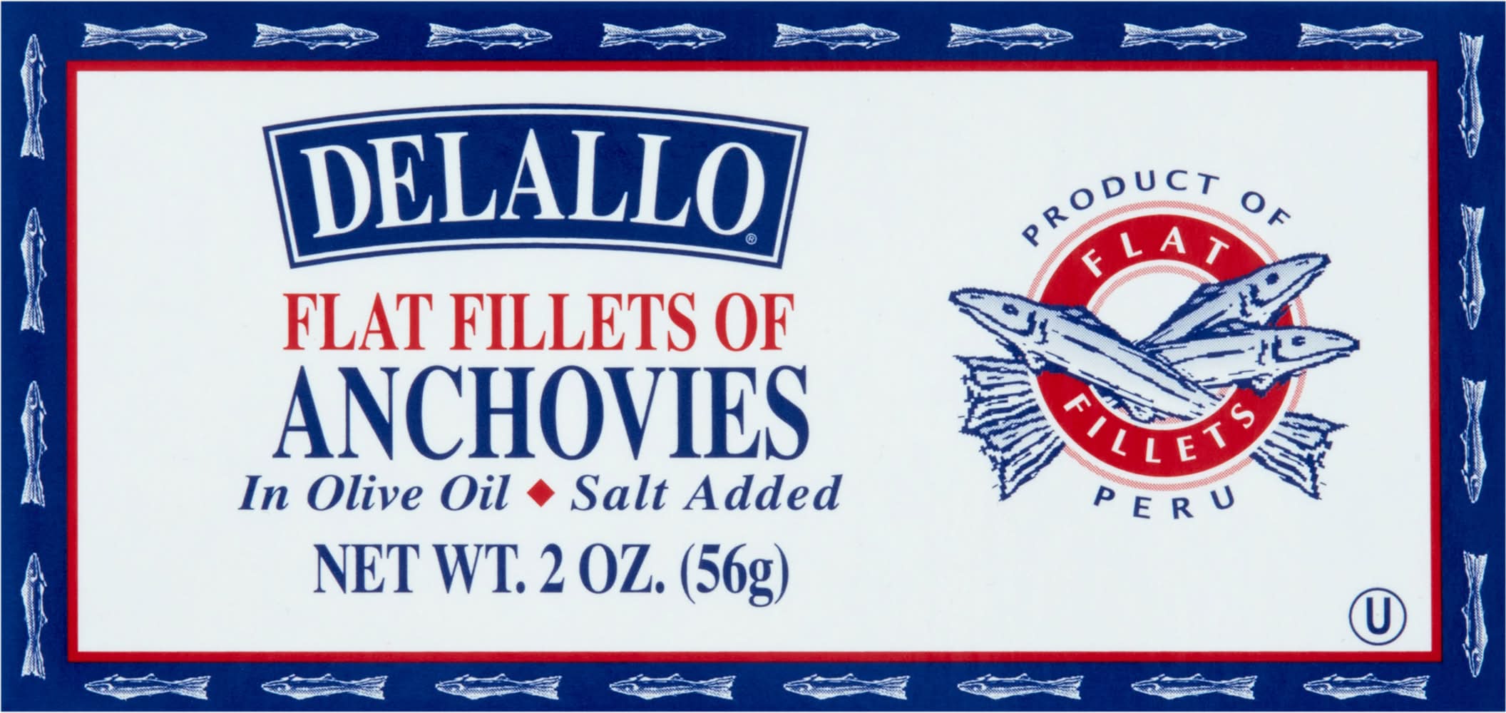 DeLallo Flat Fillets of Anchovies in Olive Oil 2 oz