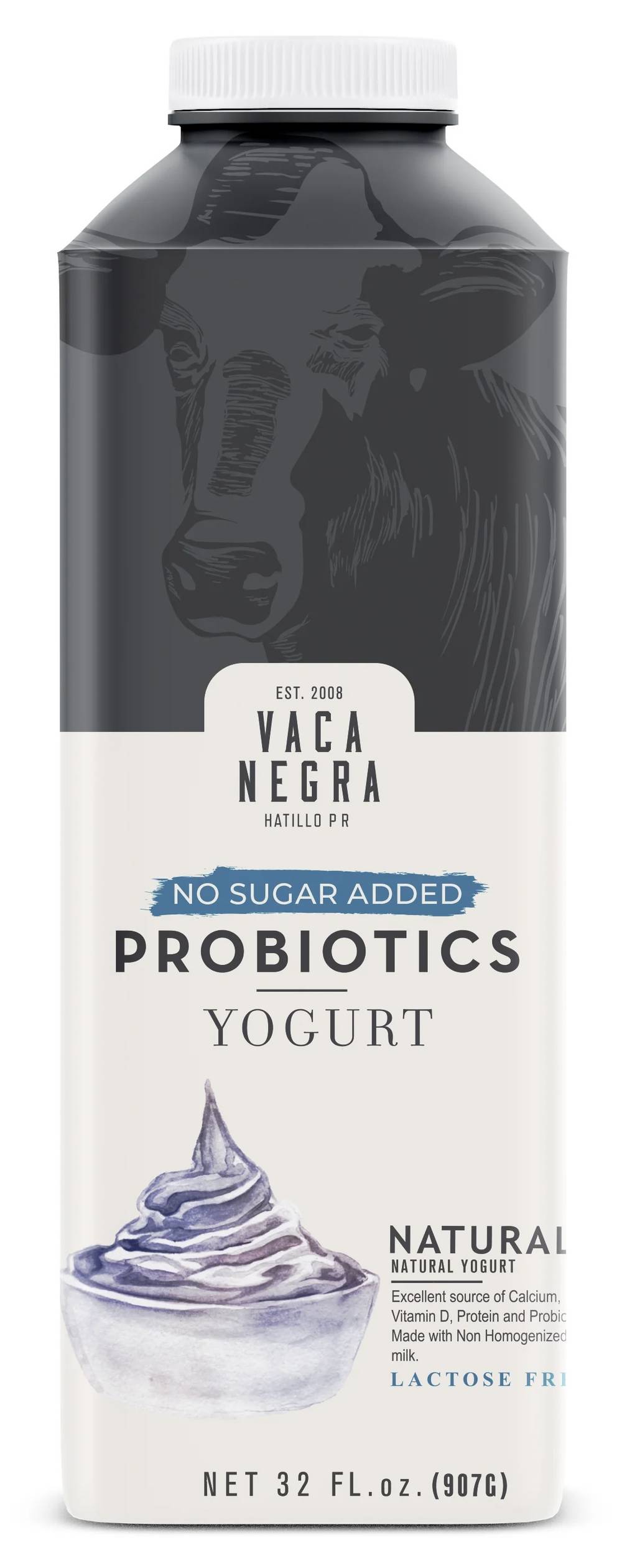 Vaca Negra Probiotics Yogurt Natural 32 oz