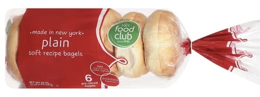 Food Club Plain Bagels 15 oz