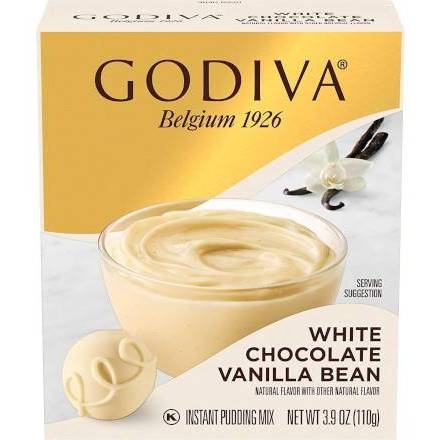 Godiva White Chocolate Vanilla Bean Instant Pudding Mix 3.7 oz