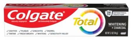 Colgate Total Whitening + Charcoal Paste 5.1 oz