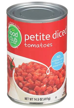 Food Club Petite Diced Tomatoes 14.5 oz