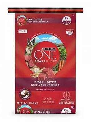 Purina One Small Bites Beef & Rice Dog Food 16.5 lbs