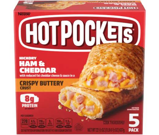 Hot Pockets Hickory Ham & Cheddar with Crispy Buttery Crust 22.5 oz