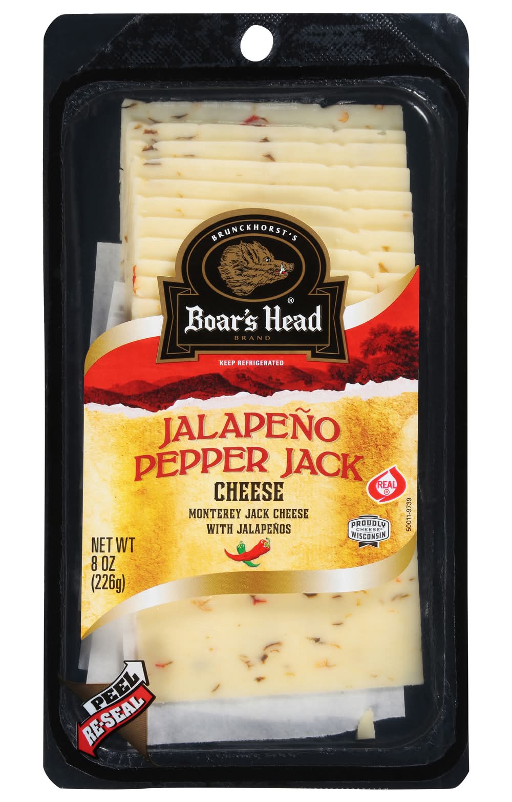 Boar's Head Pre-Sliced Jalapeño Pepper Jack Cheese 8 oz