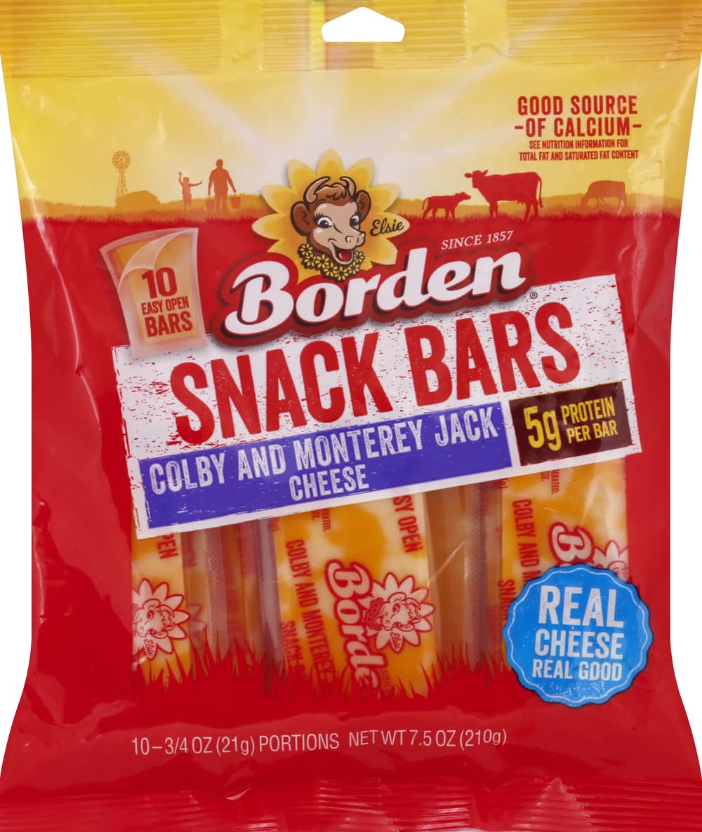 Borden Snack Bars Colby and Monterey Jack Cheese 7.5 oz