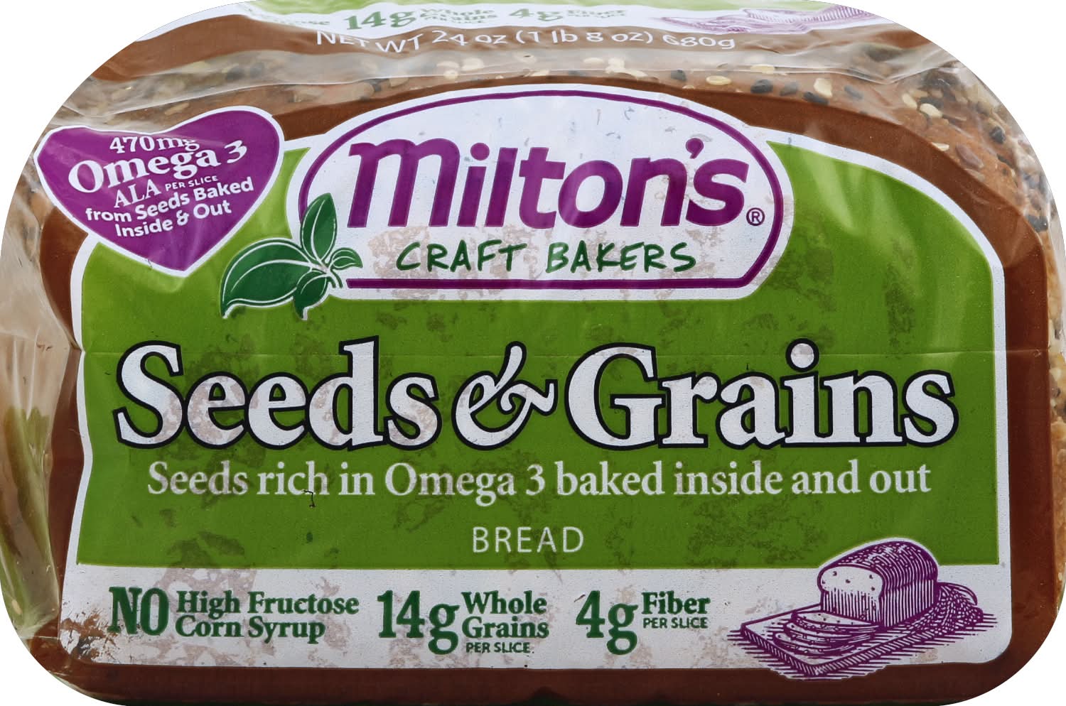Milton's Seeds & Grains Craft Bread 24 oz