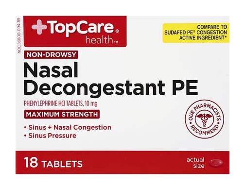 TopCare Health Nasal Decongestant PE 18 tablets