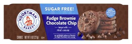 Voortman Bakery Sugar Free! Fudge Brownie Chocolate Chip Cookies