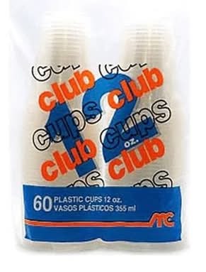 Club Cups Plastic Cups 12oz 60 ct