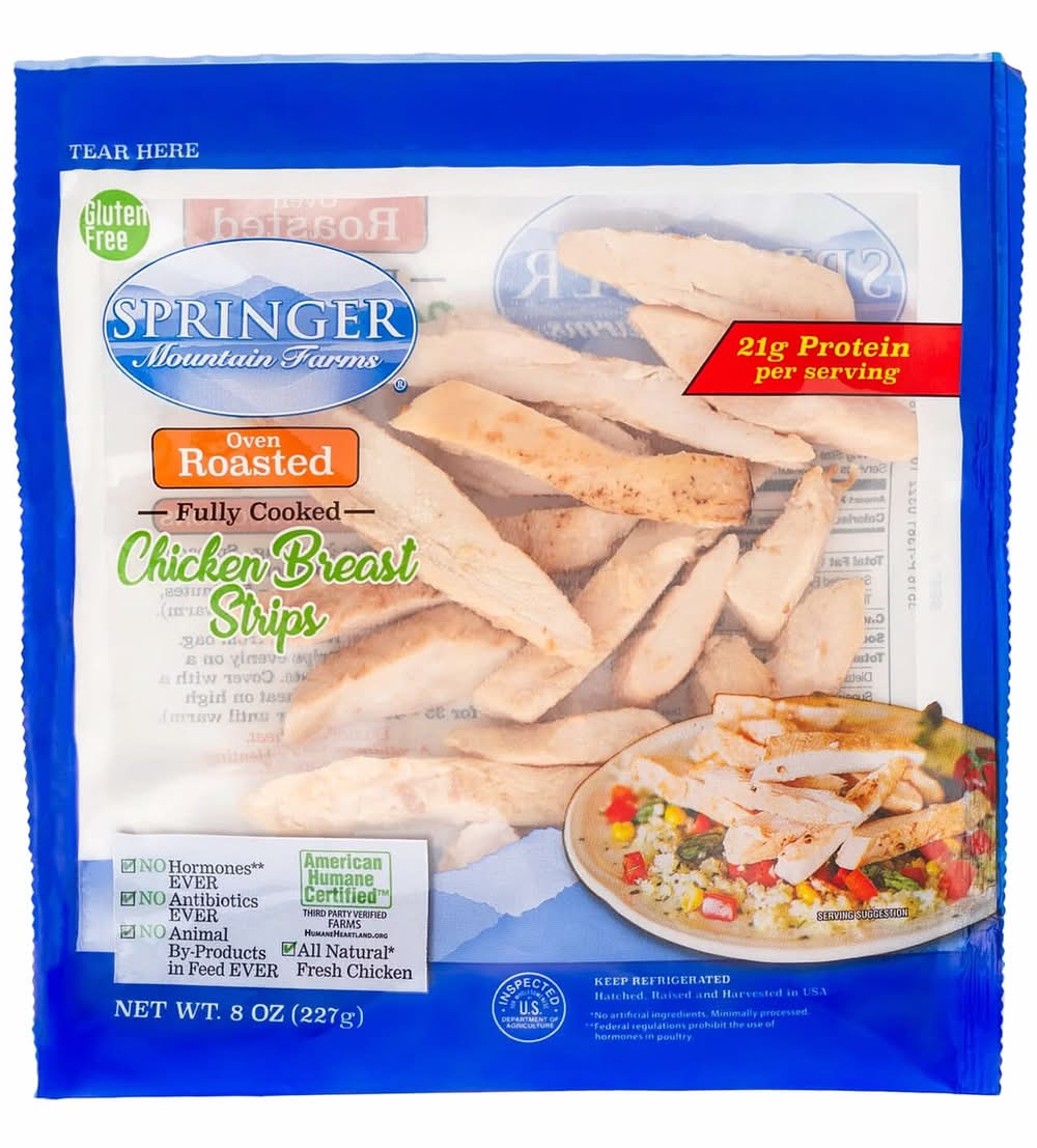 Springer Mountain Farms Chicken Breast Strips Roasted 8 oz