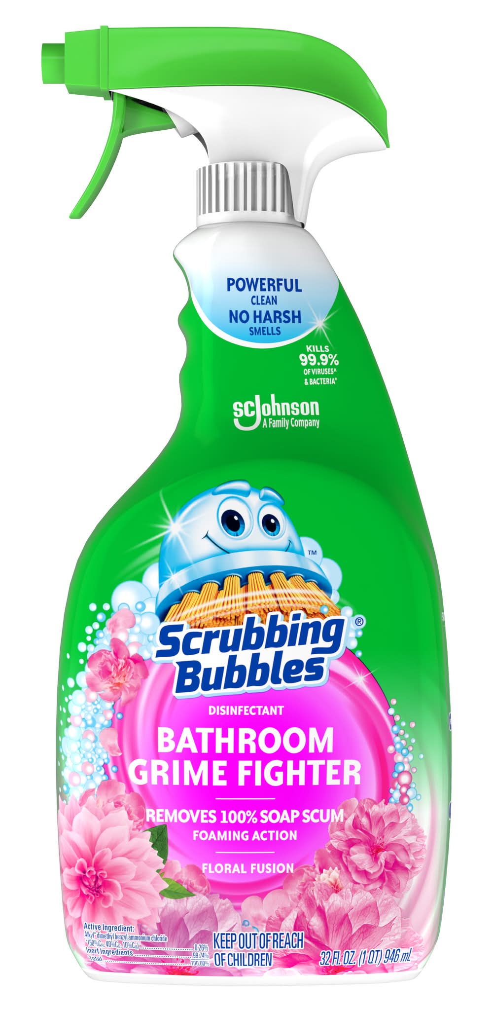 Scrubbing Bubbles Disinfectant Bathroom Grime Fighter Floral Fusion 32 oz