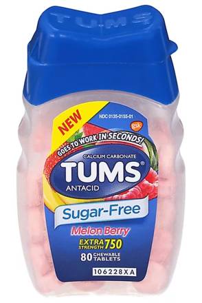Tums Antacid Chewable Sugar Free Melon Berry 80 ct