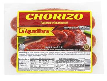 La Aguadillana Chorizo 9.5 oz