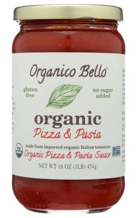 Organico Bello Organic Pizza and Pasta Sauce 16 oz