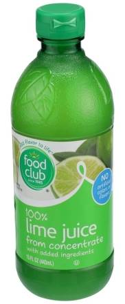 Food Club 100% Lime Juice 15 oz
