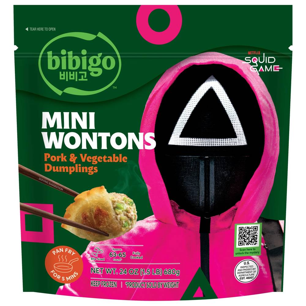 Bibigo Mini Wontons Pork and Vegetable Dumplings 24 oz