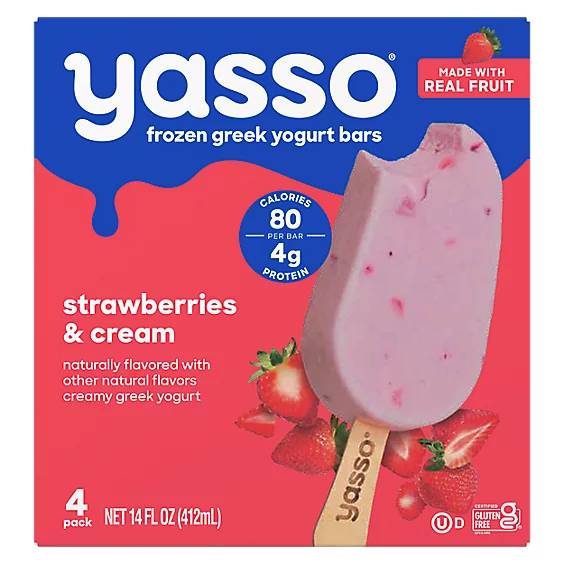 Yasso Strawberries ‘n Cream Frozen Greek Yogurt Bars 14 oz