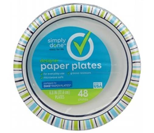Simply Done Designer Paper Plates 6.75 inch 48 ct