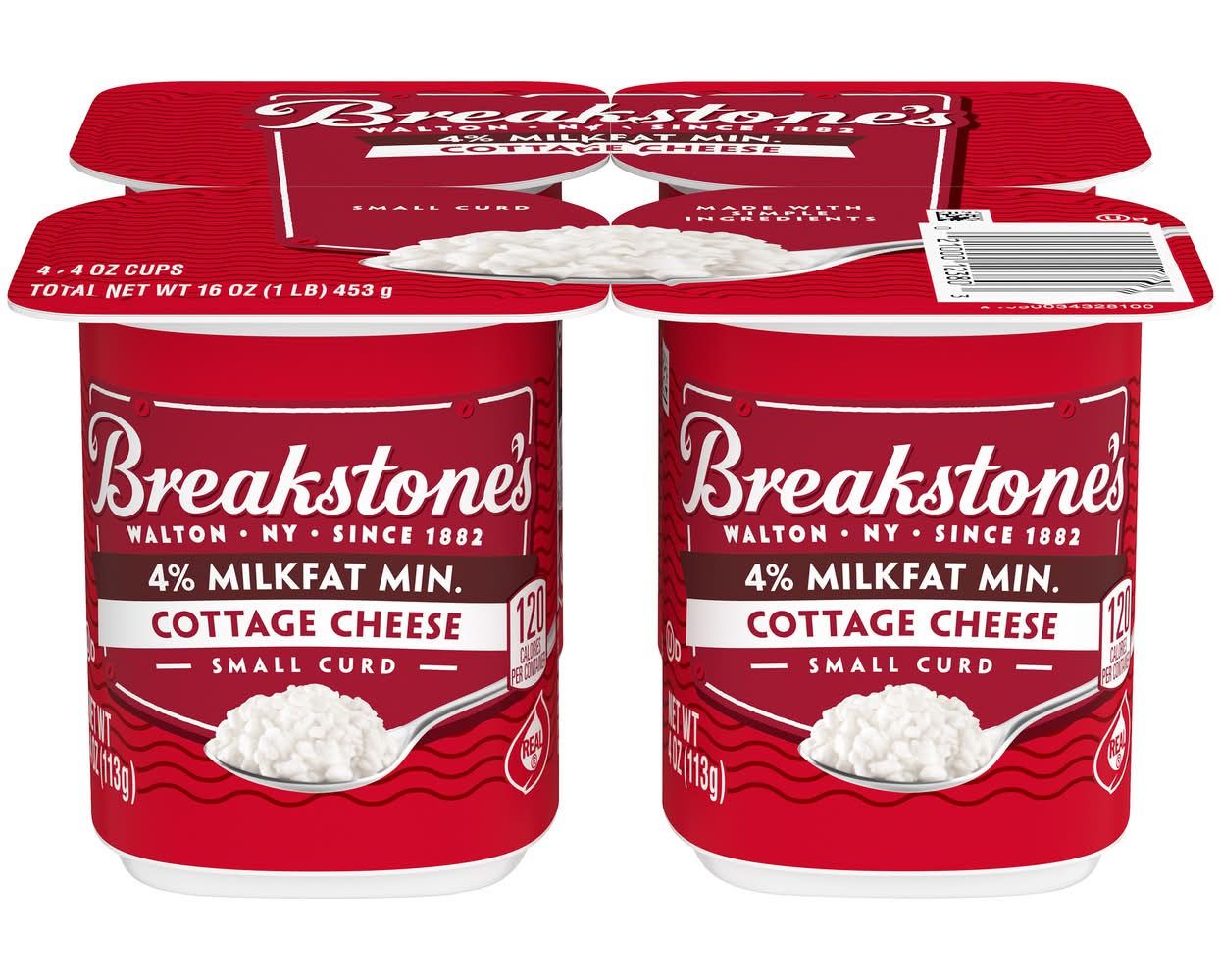 Breakstone's Small Curd 4% Cottage Cheese 4-4 oz