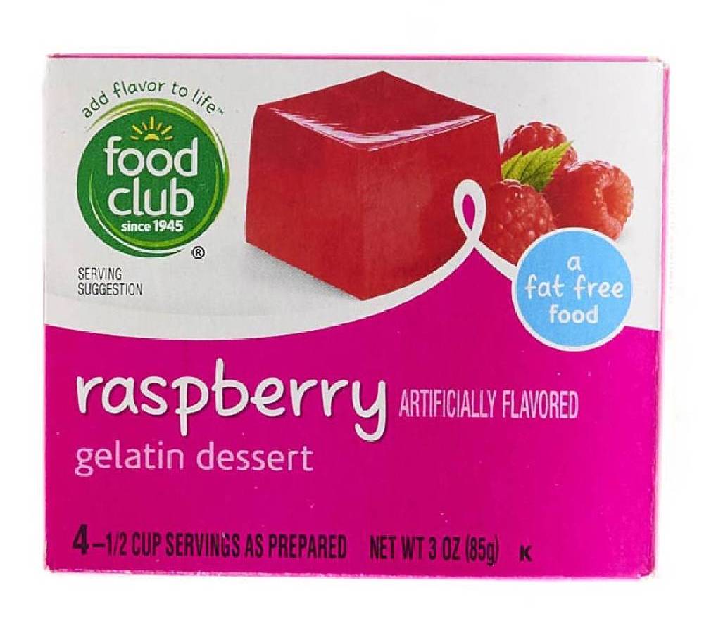 Food Club Gelatina Raspberry 3 oz