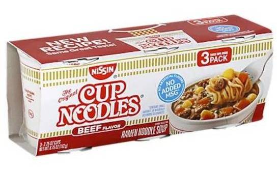 Nissin Cup of Noodles Beef 3 Pack