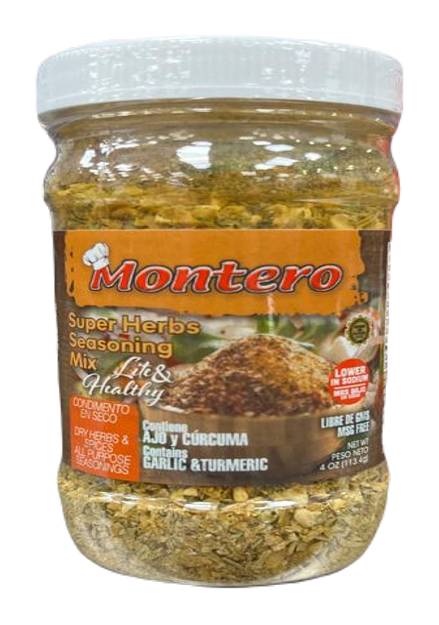 Montero Super Herbs Seasoning Mix Lite & Healthy 4 oz