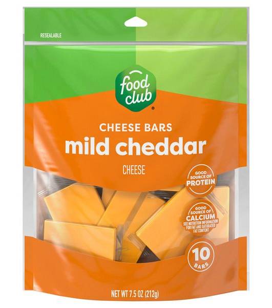 Food Club Mild Cheddar Cheese Bars 7.5 oz