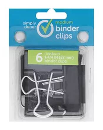 Simply Done Medium Binder Clips 6 ct