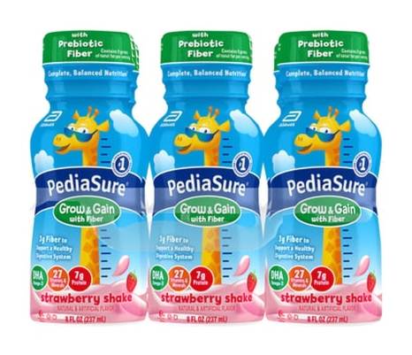 Pediasure Grow & Gain With Fiber Strawberry Shake 48 oz
