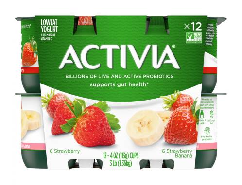 Activia Strawberry Banana 12-4 oz