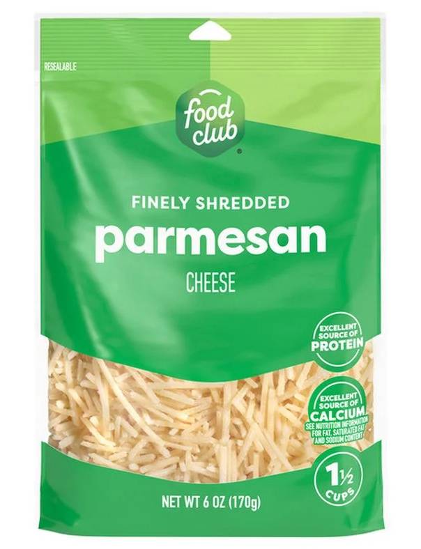 Food Club Shredded Parmesan Cheese 8 oz