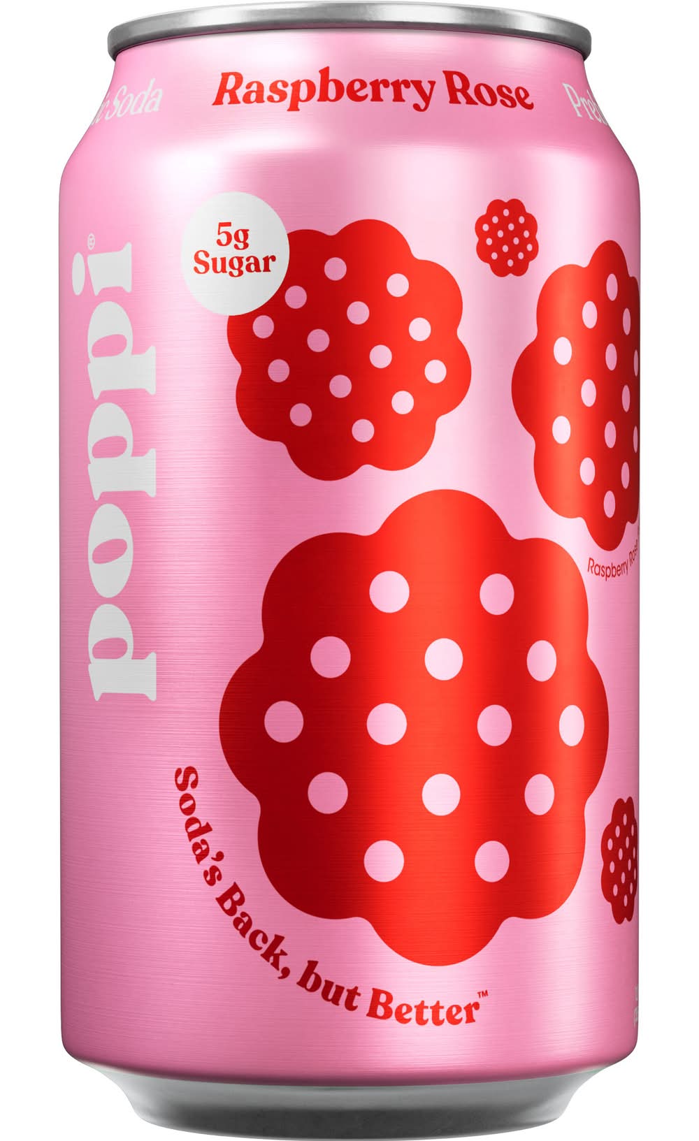 Raspberry Rose Poppi Prebiotic Soda 12 oz