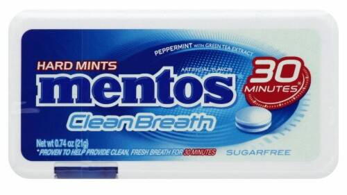 Mentos Clean Breath Peppermint Sugarfree 30 ct