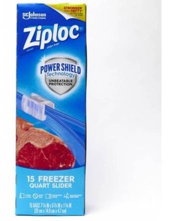 Ziploc Quart Freezer Slider Bags 15 ct