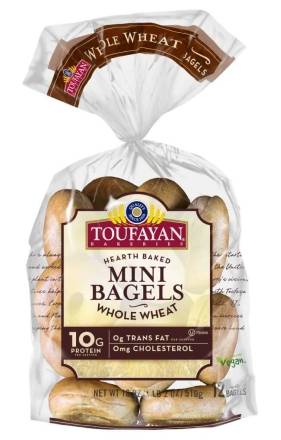 Toufayan Whole Wheat Mini Bagels 18 oz