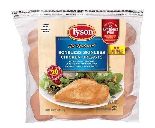 Tyson All Natural Boneless Skinless Chicken Breasts 2.5 lbs