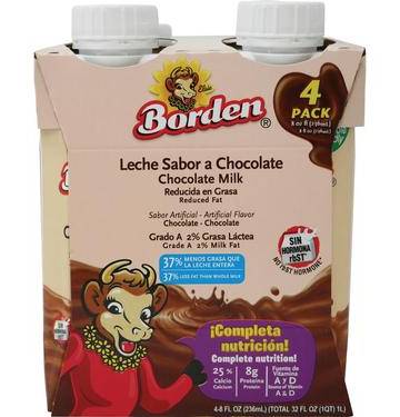 Borden Leche Sabor a Chocolate 4-8 oz