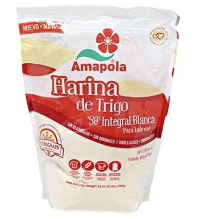 Amapola Harina de Trigo Integral Blanca 2 lbs