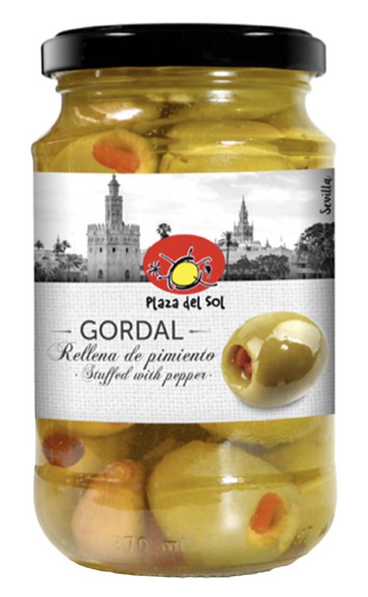 Plaza del Sol Aceitunas Gordal Rellenas de Pimiento 12.35 oz